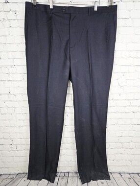 PLATINUM MODE | navy straight leg flat front dress pants